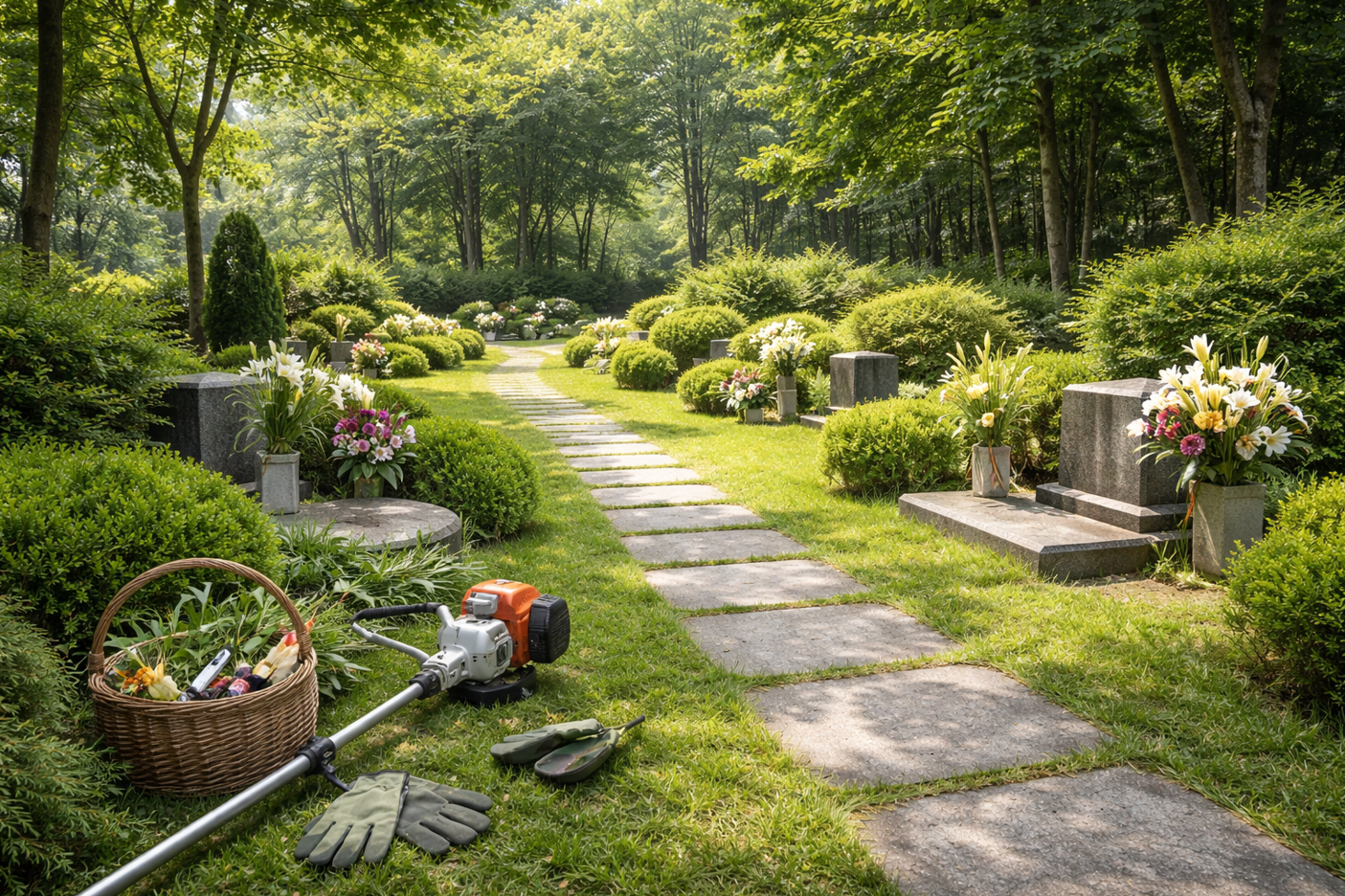 남원 조경업체 묘역 조경 작업